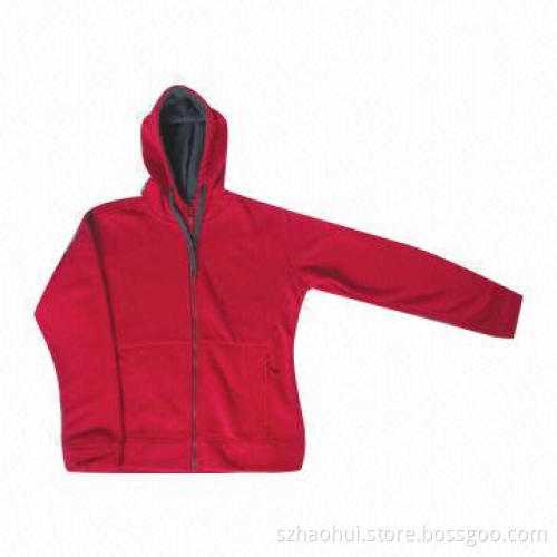 Men's Zip Hoodies with XS-3XL Sizes, CVC60/40 Brushed Fleece 300g/m⊃ Material